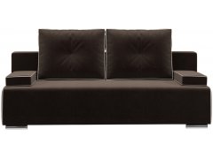 Лиссабон Велюр Темно-коричневый диван еврокнижка