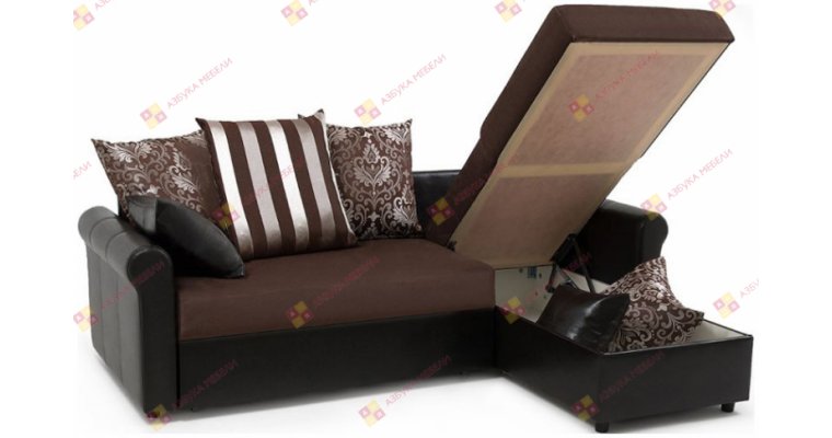 Рейн-Люкс  Страйп Темный угловой диван