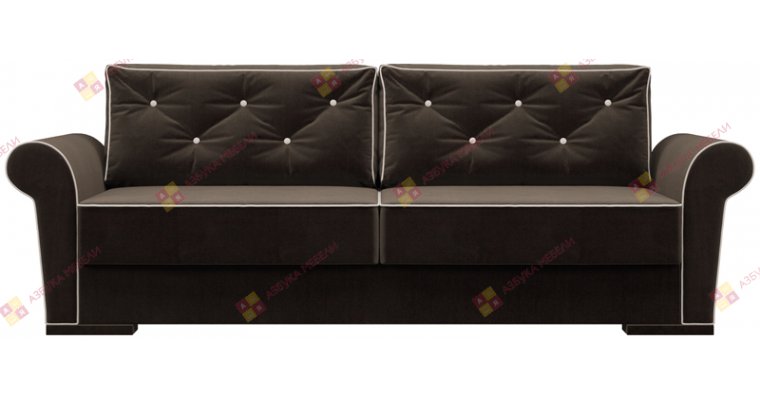 Челси Велюр Темно-коричневый диван еврокнижка
