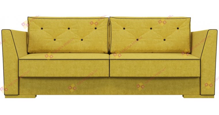 Лацио Клипс Велюр Горчичный диван еврокнижка