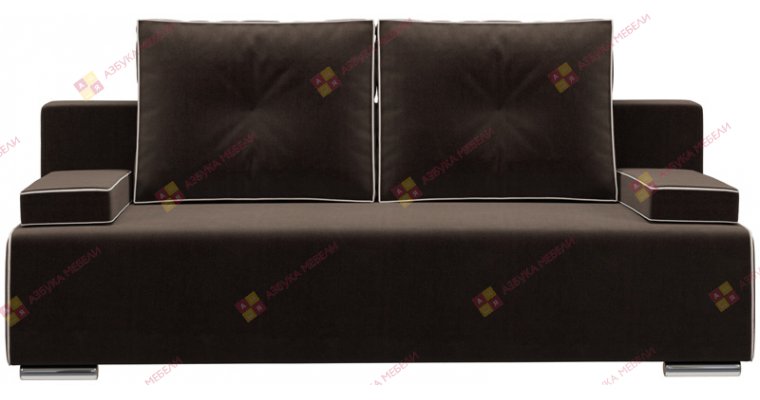 Лиссабон Велюр Темно-коричневый диван еврокнижка