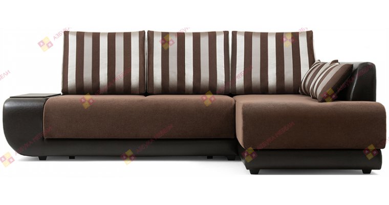 Нью-Йорк (Поло) Страйп Коричневый угловой диван