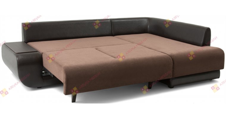 Нью-Йорк (Поло) Страйп Коричневый угловой диван