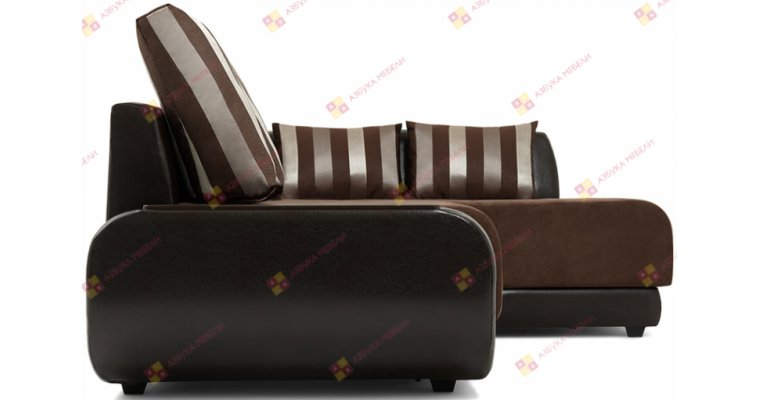 Нью-Йорк (Поло) Страйп Коричневый угловой диван