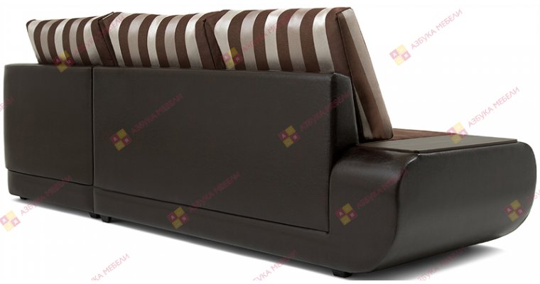 Нью-Йорк (Поло) Страйп Коричневый угловой диван