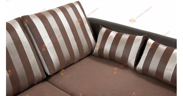 Нью-Йорк (Поло) Страйп Коричневый угловой диван