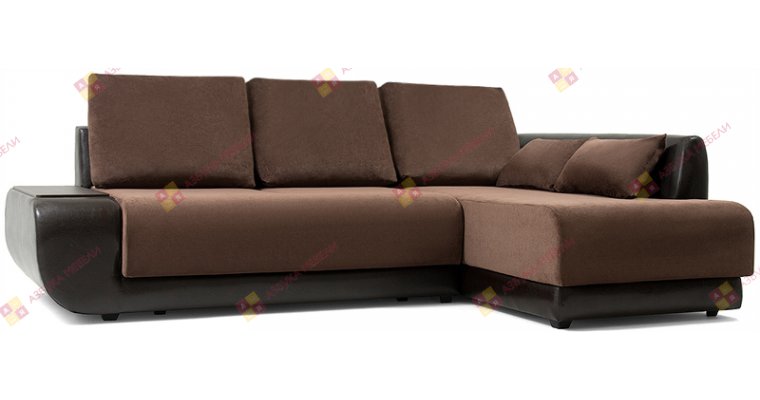 Нью-Йорк (Поло) Велюр Коричневый угловой диван