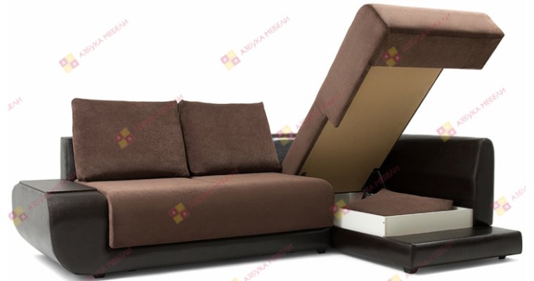 Нью-Йорк (Поло) Велюр Коричневый угловой диван