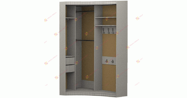 Прадо угловой радиусный шкаф-купе