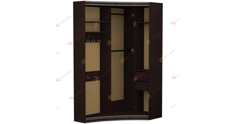 Прадо угловой радиусный шкаф-купе