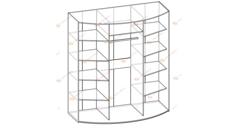 Севилья-3-4 радиусный шкаф-купе